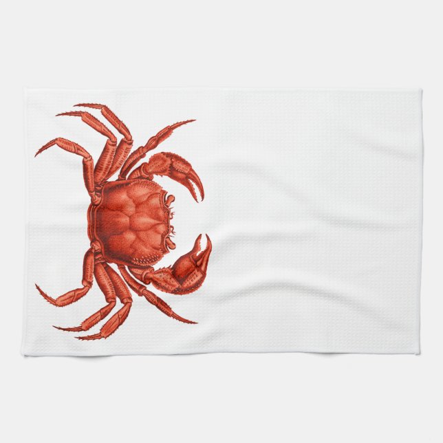 Crab Towel for a Coastal Kitchen (Horizontal)