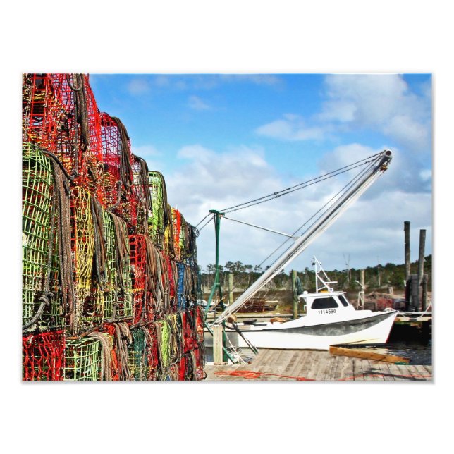 Crab Traps Stacked and Ready Photo Print (Front)