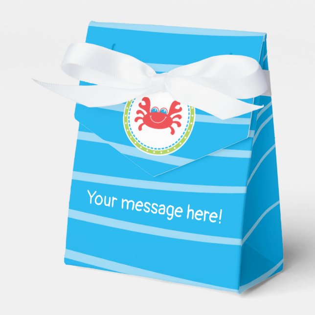 Crab Under the Sea Birthday Favor Boxes (Front Side)