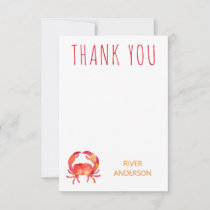 Crab Under The Sea Rainbow Fish Thank You Card