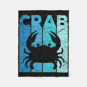 Crab Vintage Seafood Lover Crab Fishing Retro Crab Fleece Blanket