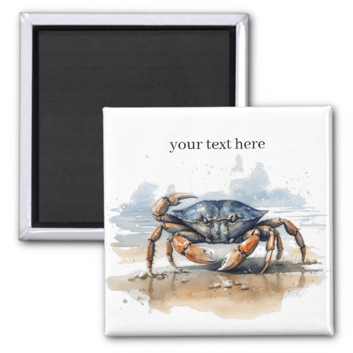 crab walking on the beach customizable  magnet