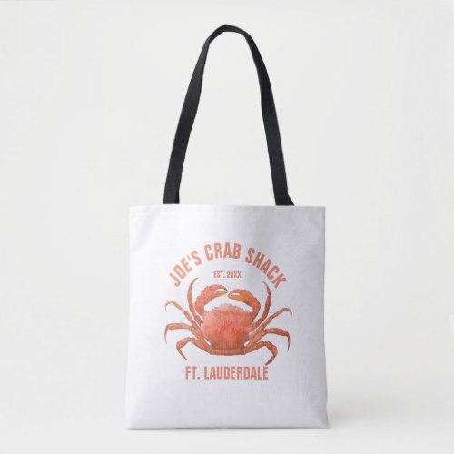 Crab Watercolors Illustration Custom Text Tote Bag