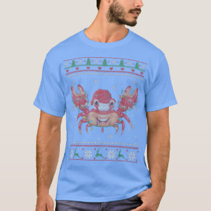 Crab Wearing Santa Hat Xmas Lights Christmas Sweat T-Shirt