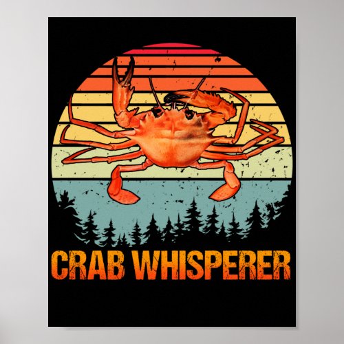 Crab Whisperer Vintage Crabbing Hunting Fishing Poster