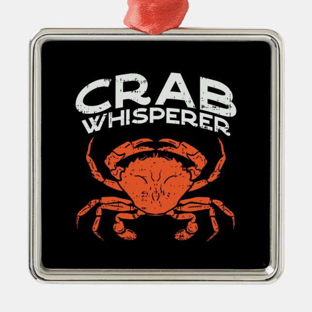 Crab Whisperer Vintage  Metal Ornament (Front)