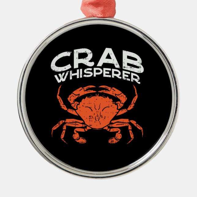 Crab Whisperer Vintage  Metal Ornament (Front)
