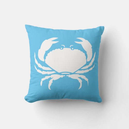 CRAB WHITE onl blue pillow