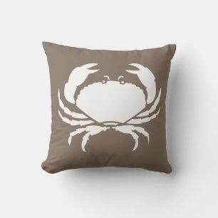 CRAB WHITE onl brown pillow