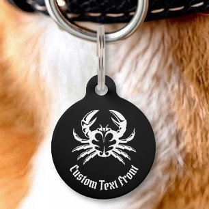 Crab White Pet ID Tag