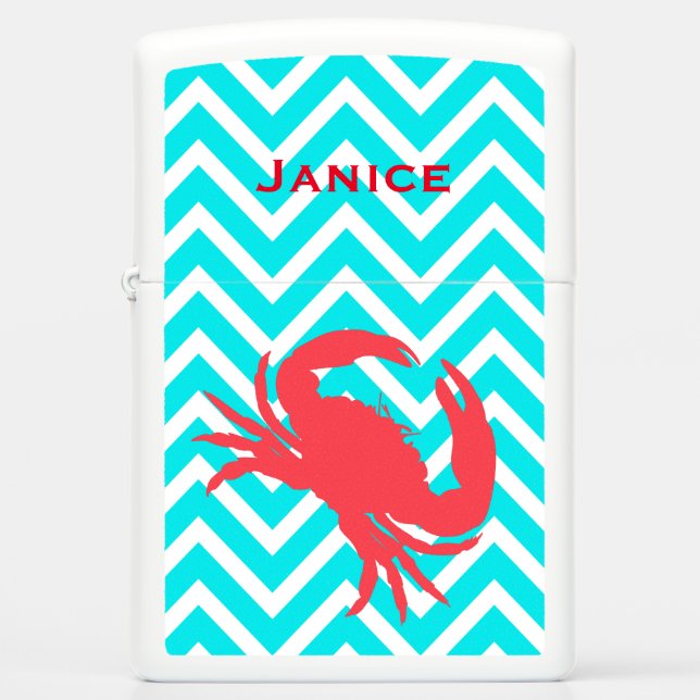 Crab with Chevron Pattern Zippo Lighter (Front)