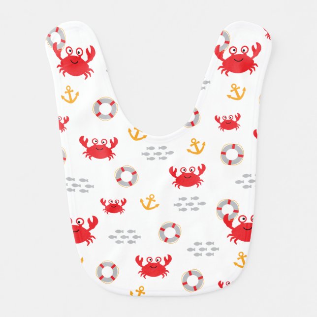 Crab with Lifebuoy Baby Bib (Front)