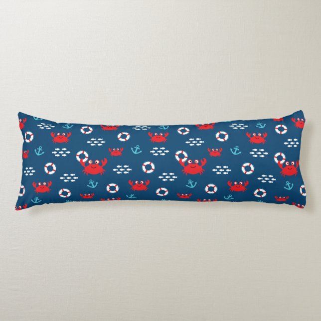 Crab with Lifebuoy Body Pillow (Front)