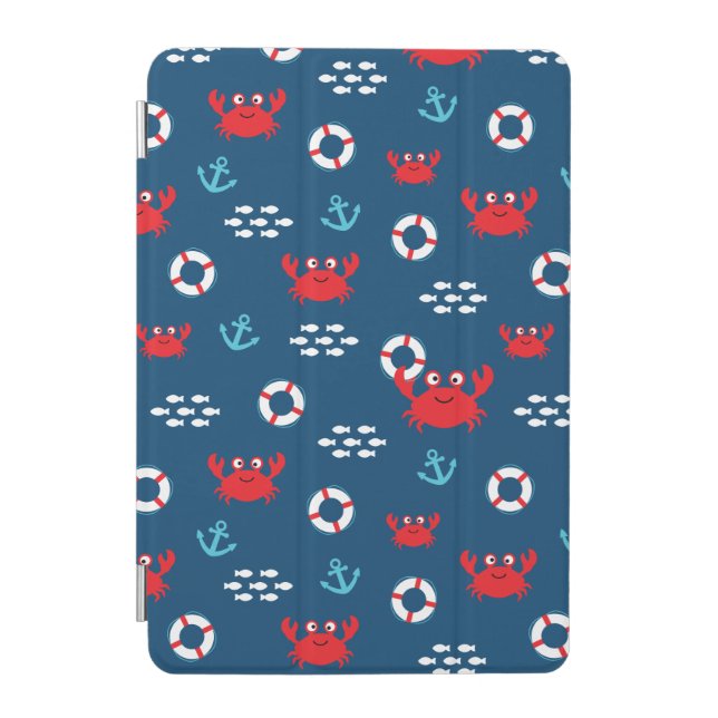 Crab with Lifebuoy iPad Mini Cover (Front)