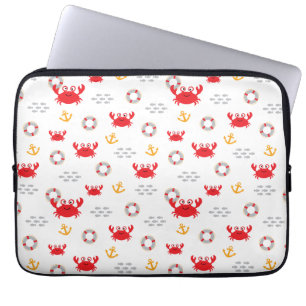 Crab with Lifebuoy Laptop Sleeve
