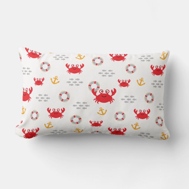 Crab with Lifebuoy Lumbar Pillow (Front)