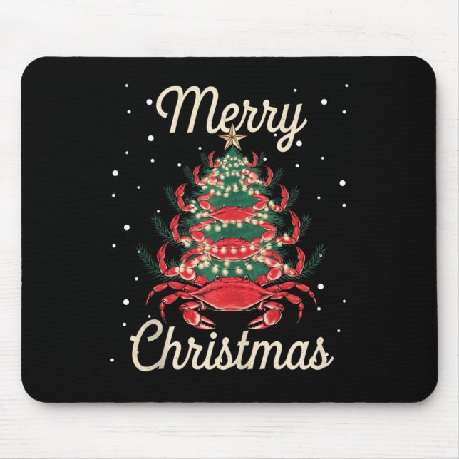 Crab Xmas Tree Crab Christmas Tree  Mouse Pad (Front)