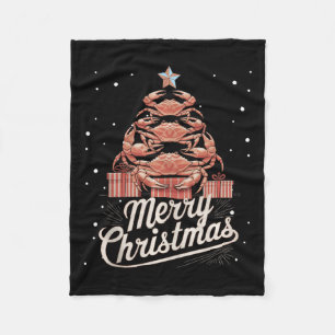 Crab Xmas Tree Crab Christmas Tree Tank Top3  Fleece Blanket