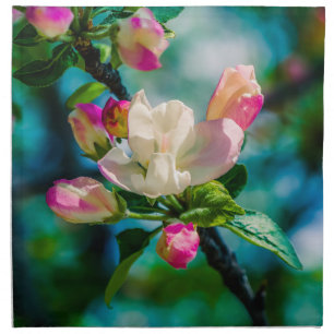 Crabapple flower and buds napkin