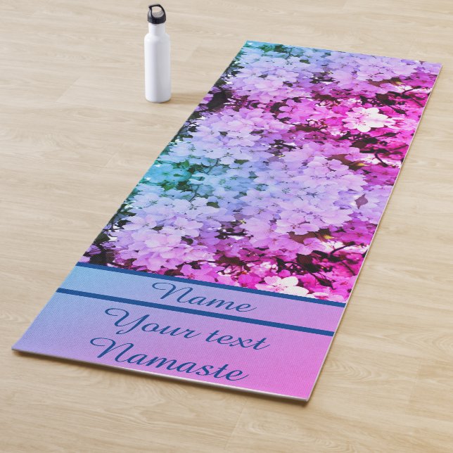 Crabapple Flower Blossoms Close Up Personalized Yoga Mat (In Situ)