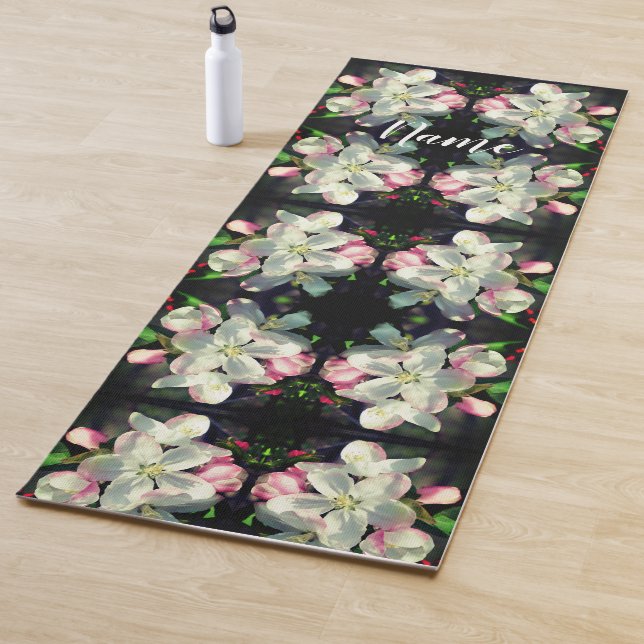 Crabapple Spring Blossoms Abstract Personalized Yoga Mat (In Situ)