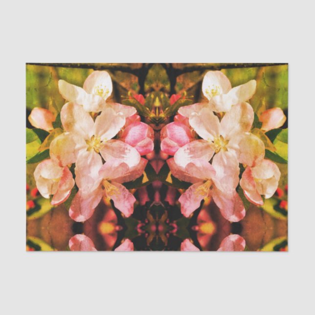 Crabapple Spring Flower Blossoms Shabby Decoupage  Tissue Paper (Front)