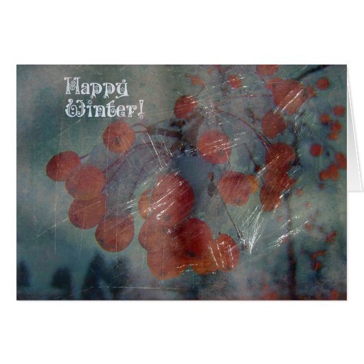 Crabapples Grunge, Happy Winter Cards (Front Horizontal)