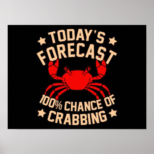 Crabbing Crabs Seafood Crabby Crab Lobster Sea Poster