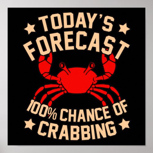 Crabbing Crabs Seafood Crabby Crab Lobster Sea Poster