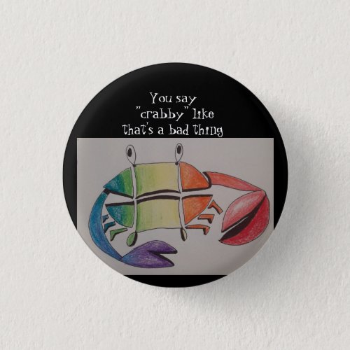 Crabby 2 Inch Square Magnet Button