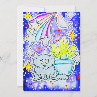 Crabby Cat & Cactus Invitation