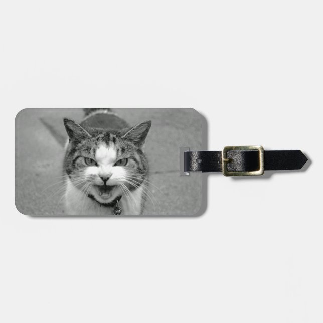 Crabby Cat Luggage Tag (Front Horizontal)