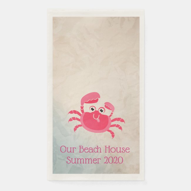 Crabby Crab Design Guest Towel