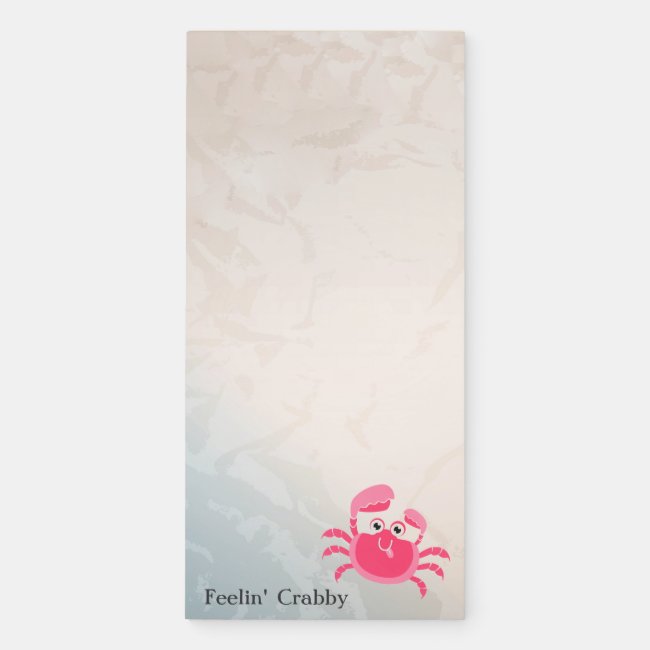 Crabby Crab Design Magnetic Fridge Notepad
