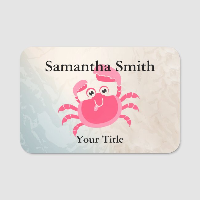 Crabby Crab Design Name Tag