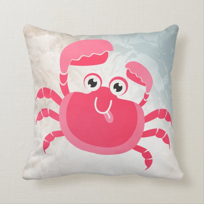 Crabby Crab Design Throw Pillow