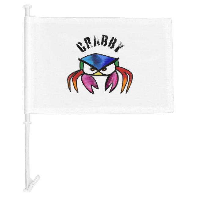 Crabby Crab ocean Car Flag (Front)