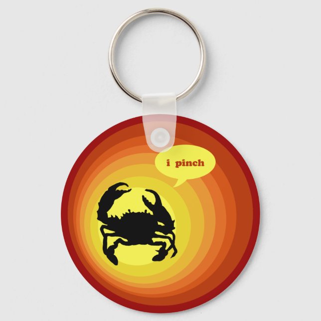 Crabby Crab says "I Pinch". Keychain (Front)