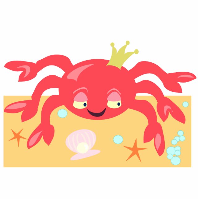 Crabby Cutout Fun Cartoon Crab Art Design (Front)