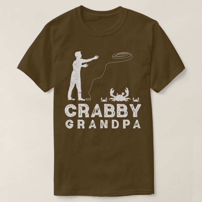Crabby Grandpa Funny Crabbing Pun Crab Fishing Cra T-Shirt (Design Front)