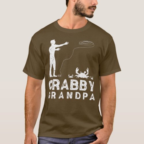 Crabby Grandpa Funny Crabbing Pun Crab Fishing Cra T_Shirt