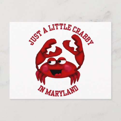 Crabby in Maryland Postcard