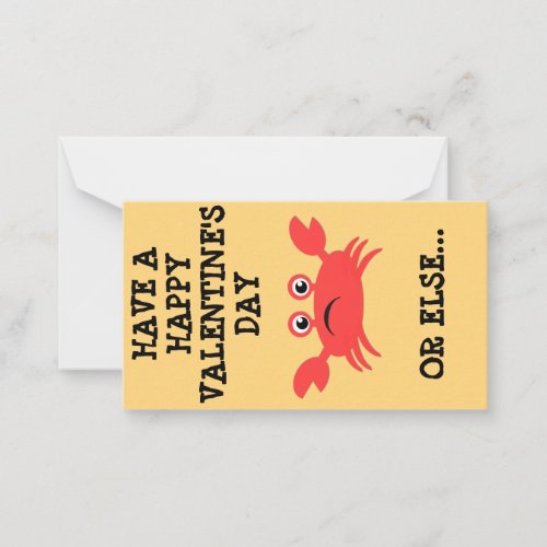 Crabby Mini Valentine Note Card