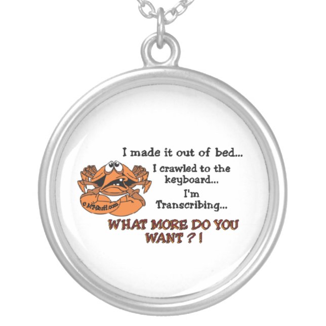 Crabby MT Silver Plated Necklace (Front)