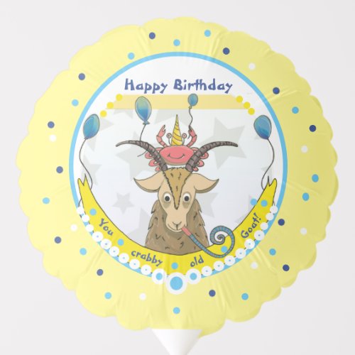 Crabby old goat birthday wishes balloon