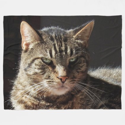 Crabby Tabby Cat Fleece Blanket