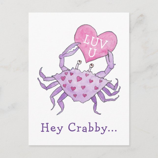 Crabby Valentine Postcard (Front)