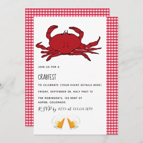 Crabfest Party customized invitation