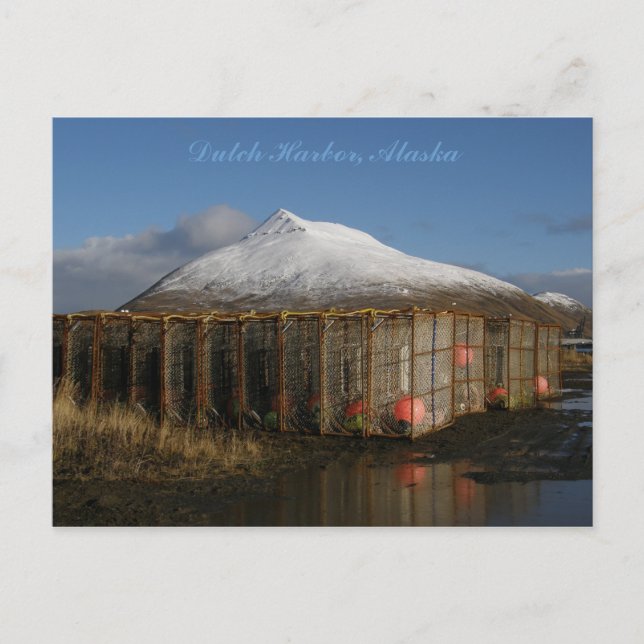 Crabpot Yard in Dutch Harbor, Alaska Postcard (Front)