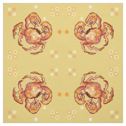 Crabs at the beach fabric
